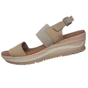 Paula Urban Sandal with Suede - Tan & Carmello Size 7.5 Style- 1-8086 - NIB